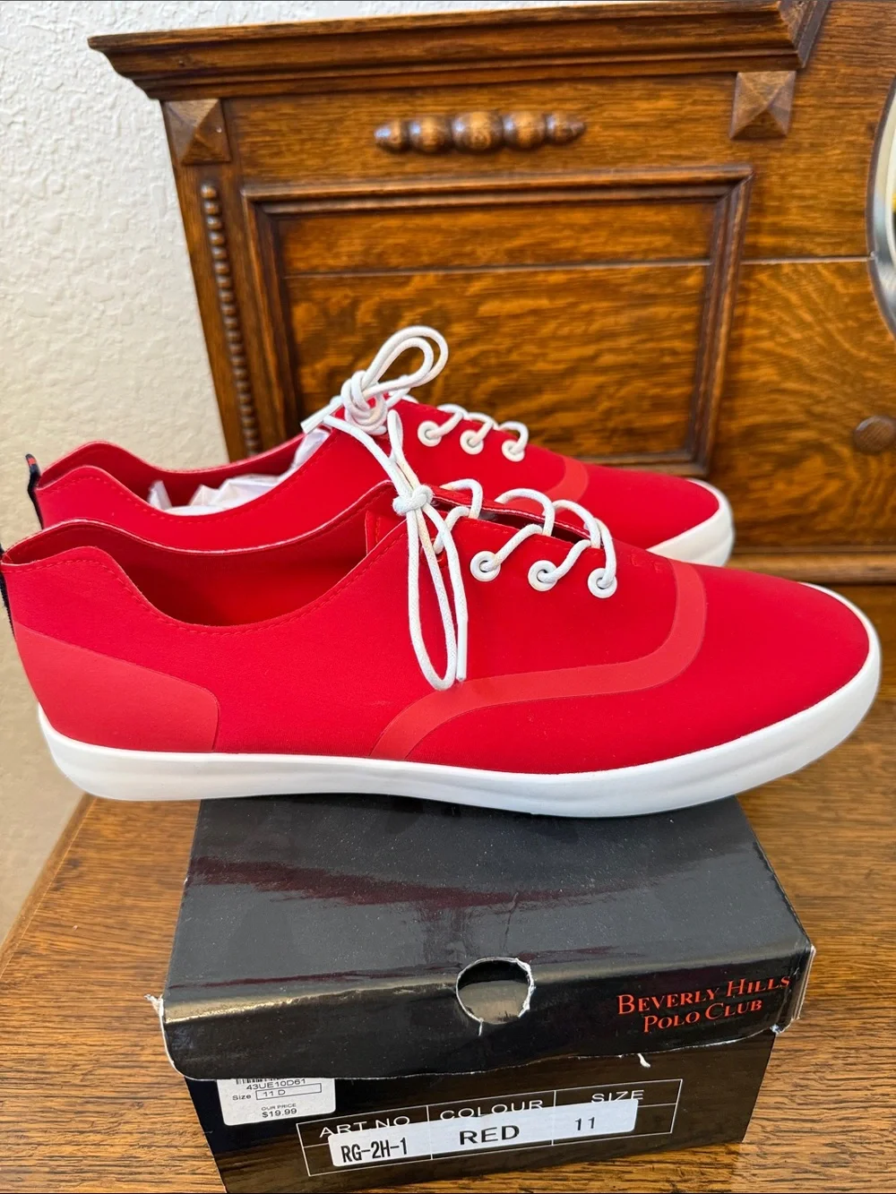 Beverly Hills Polo Club Men's Bright Red Low-Top Sneakers